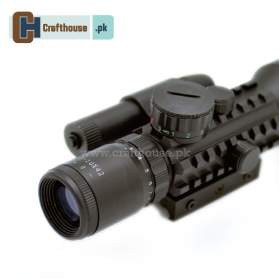 Rifle scope with laser sight