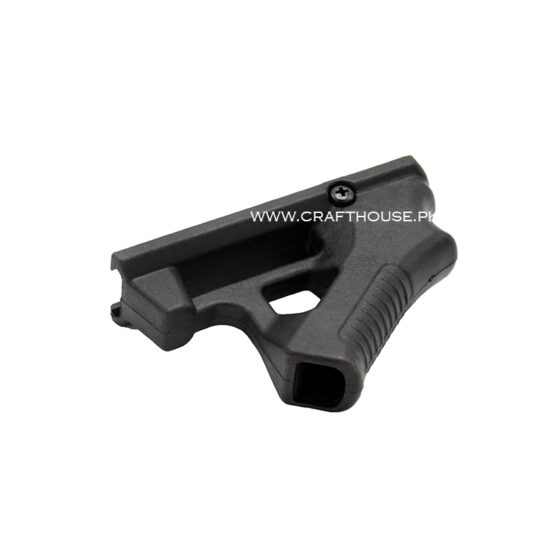 Tactical rifle foregrip with an ergonomic design and textured surface for improved control and stability.
